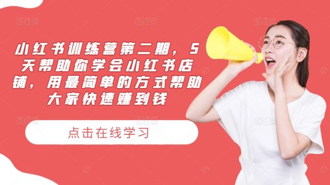 小红书训练营第二期，5天帮助你学会小红书店铺，用最简单的方式帮助大家快速赚到钱-生财有道