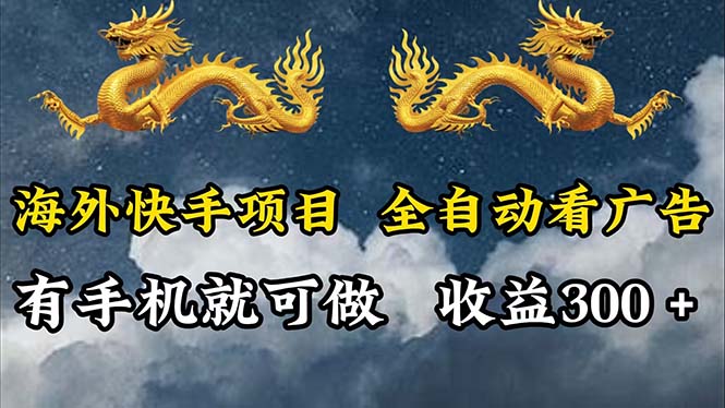 （12175期）海外快手项目，利用工具全自动看广告，每天轻松 300+-生财有道