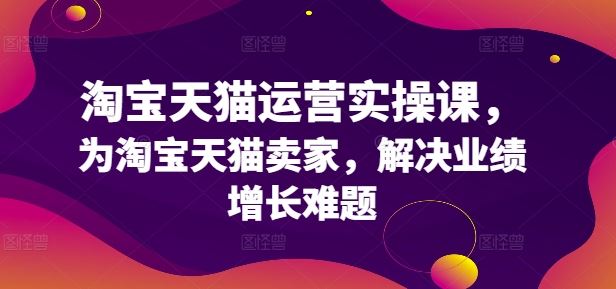 淘宝天猫运营实操课，为淘宝天猫卖家，解决业绩增长难题-生财有道