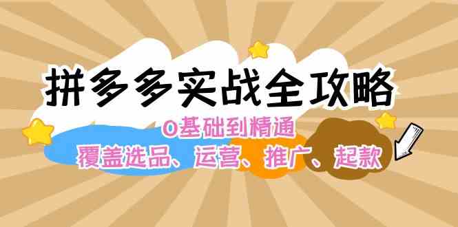 拼多多实战全攻略：0基础到精通，覆盖选品、运营、推广、起款-生财有道