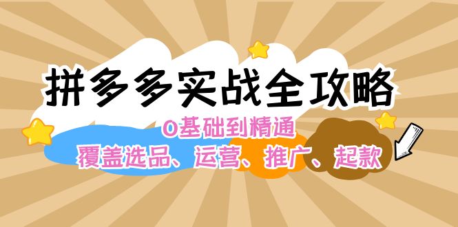 （12292期）拼多多实战全攻略：0基础到精通，覆盖选品、运营、推广、起款-生财有道