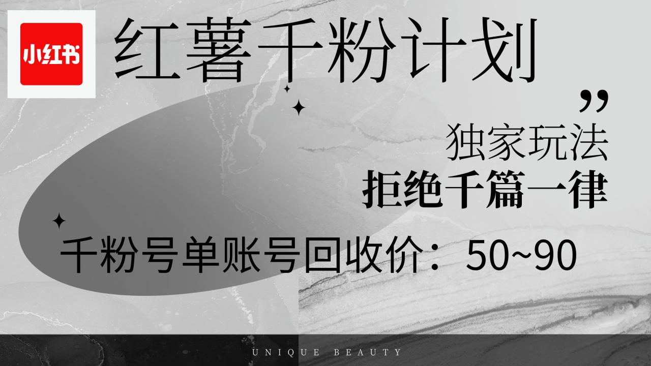 （12280期）红薯千粉回收计划，单账号收益50+，可矩阵操作-生财有道