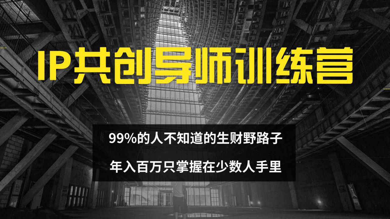 （12504期）IP共创导师训练营 99%的人不知道的生财野路子 只掌握在少数人手里_生财有道创业网-生财有道