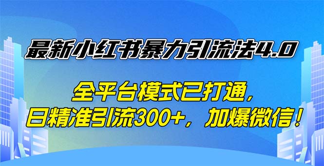 （12505期）最新小红书暴力引流法4.0， 全平台模式已打通，日精准引流300+，加爆微…_生财有道创业网-生财有道