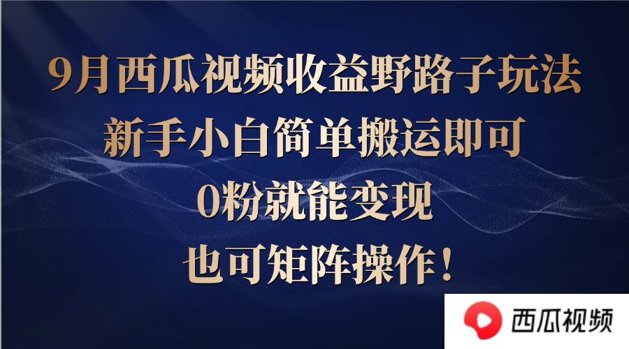 （12760期）西瓜视频收益野路子玩法，新手小白简单搬运即可，0粉就能变现，也可矩…_生财有道创业网-生财有道