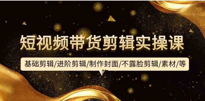 短视频带货剪辑实操课：基础剪辑/进阶剪辑/制作封面/不露脸剪辑/素材/等等-生财有道