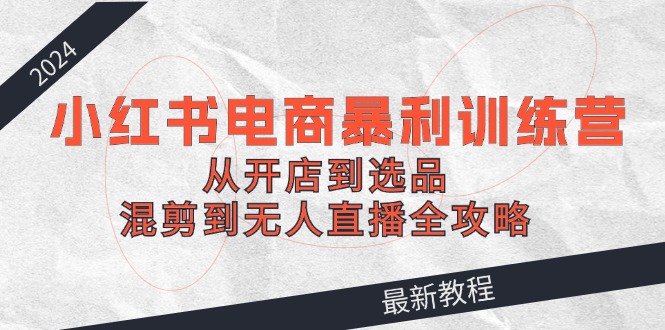 （12361期）2024小红书电商暴利训练营：从开店到选品，混剪到无人直播全攻略_生财有道创业网-生财有道