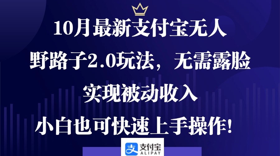 （12824期）10月最新支付宝无人野路子2.0玩法，无需露脸，实现被动收入，小白也可…_生财有道创业项目网-生财有道