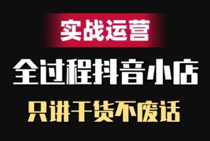 抖音小店精细化实战运营，只讲干货不废话——生财有道创业项目网-生财有道