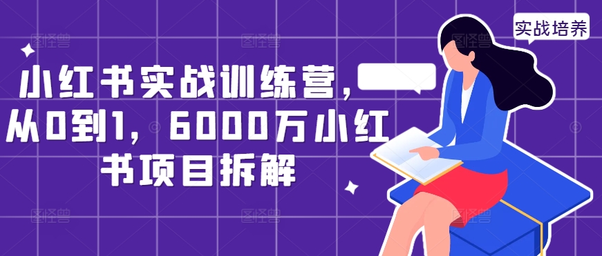 小红书实战训练营，从0到1，6000万小红书项目拆解——生财有道创业项目网-生财有道