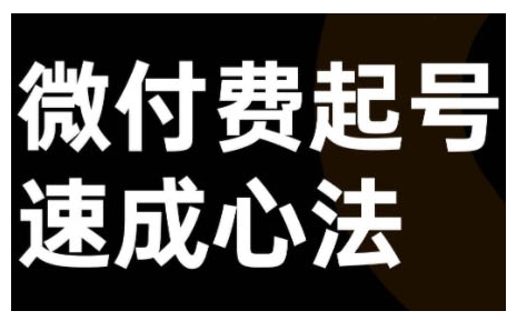 微付费起号速成课，视频号直播+抖音直播，微付费起号速成心法——生财有道创业项目网-生财有道