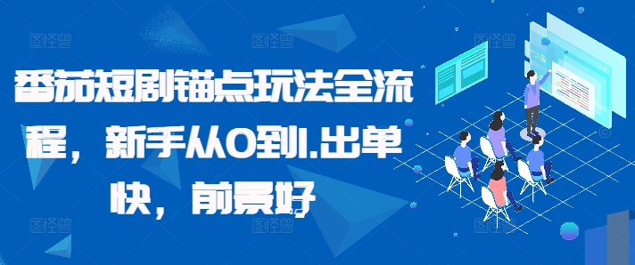 番茄短剧锚点玩法全流程，新手从0到1，出单快，前景好——生财有道创业项目网-生财有道