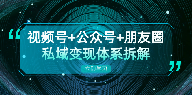 （13174期）视频号+公众号+朋友圈私域变现体系拆解，全体平台流量枯竭下的应对策略_生财有道创业项目网-生财有道