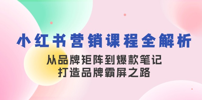 （13017期）小红书营销课程全解析，从品牌矩阵到爆款笔记，打造品牌霸屏之路_生财有道创业项目网-生财有道