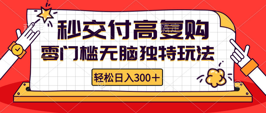 零门槛无脑独特玩法 轻松日入300+秒交付高复购   矩阵无上限_生财有道创业网-生财有道