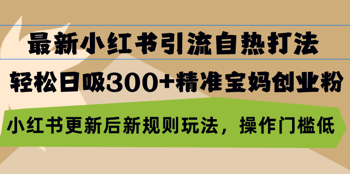 （13145期）最新小红书引流自热打法，轻松日吸300+精准宝妈创业粉，小红书更新后新…_生财有道创业项目网-生财有道