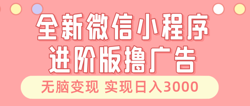 （13197期）全新微信小程序进阶版撸广告 无脑变现睡后也有收入 日入3000＋_生财有道创业项目网-生财有道