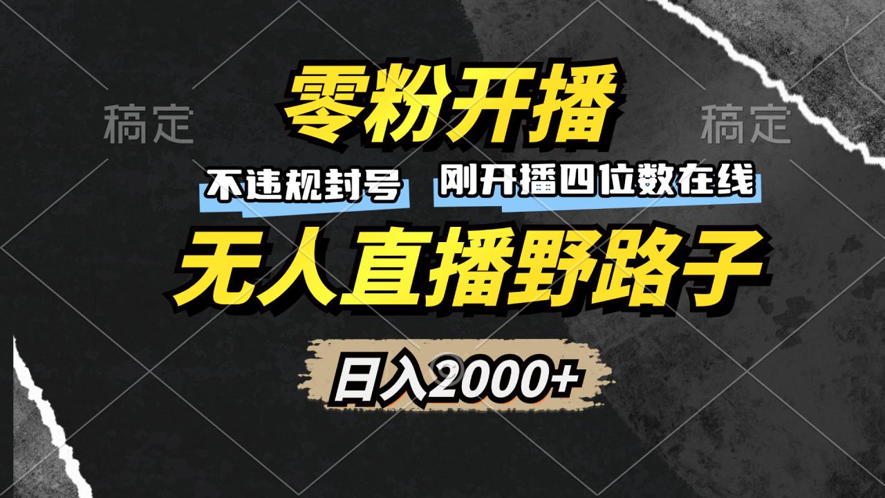 （13292期）零粉开播，无人直播野路子，日入2000+，不违规封号，躺赚收益！_生财有道创业项目网-生财有道