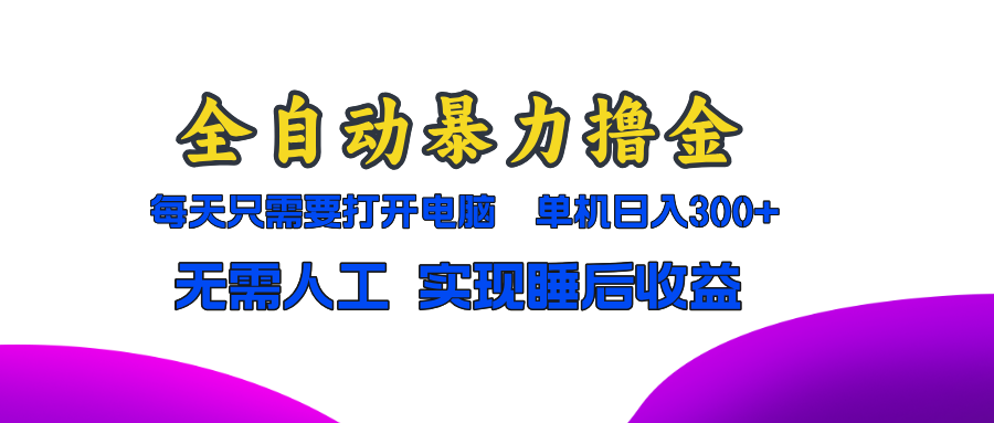 （13186期）全自动暴力撸金，只需要打开电脑，单机日入300+无需人工，实现睡后收益_生财有道创业项目网-生财有道