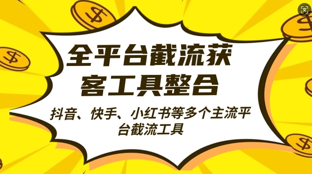 全平台截流获客工县整合全自动引流，日引2000+精准客户【揭秘】——生财有道创业项目网-生财有道