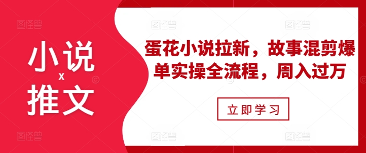 小说推文之蛋花小说拉新，故事混剪爆单实操全流程，周入过万_生财有道创业网-生财有道