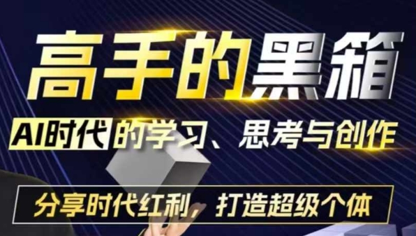 高手的黑箱：AI时代学习、思考与创作-分红时代红利，打造超级个体_生财有道创业网-生财有道