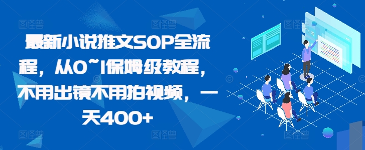 最新小说推文SOP全流程，从0~1保姆级教程，不用出镜不用拍视频，一天400+——生财有道创业项目网-生财有道