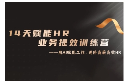 14天ChatGPT赋能HR业务提效训练营，从小白到应用高手——生财有道创业项目网-生财有道