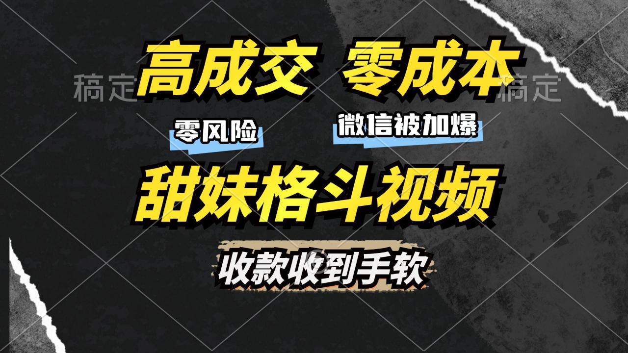 （13384期）高成交零成本，售卖甜妹格斗视频，谁发谁火，加爆微信，收款收到手软_生财有道创业项目网-生财有道