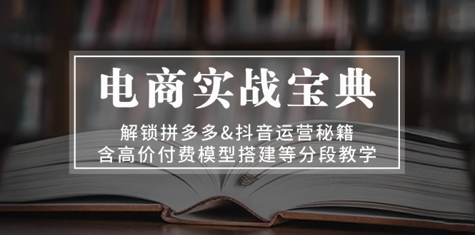 （13195期）电商实战宝典 解锁拼多多&抖音运营秘籍 含高价付费模型搭建等分段教学_生财有道创业项目网-生财有道