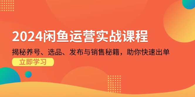 （13290期）2024闲鱼运营实战课程：揭秘养号、选品、发布与销售秘籍，助你快速出单_生财有道创业项目网-生财有道