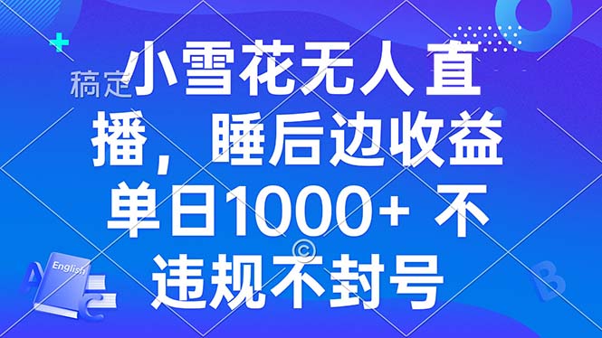 （13491期）小雪花无人直播 睡后收益单日1000+ 零粉丝新号开播 不违规 看完就会_生财有道创业项目网-生财有道