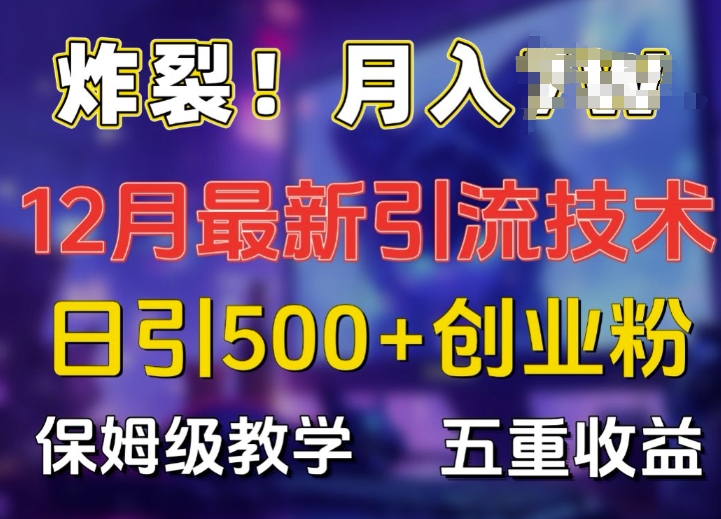 炸裂!揭秘12月最新日引流500+精准创业粉，多重收益保姆级教学_生财有道创业网-生财有道