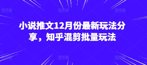 小说推文12月份最新玩法分享，知乎混剪批量玩法_生财有道创业网-生财有道