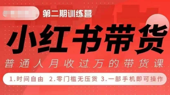 小Red书带货42天训练营 2.0版，宝妈+自由职+上班族+大学生，提高副业收入的大红利项目_生财有道创业网-生财有道