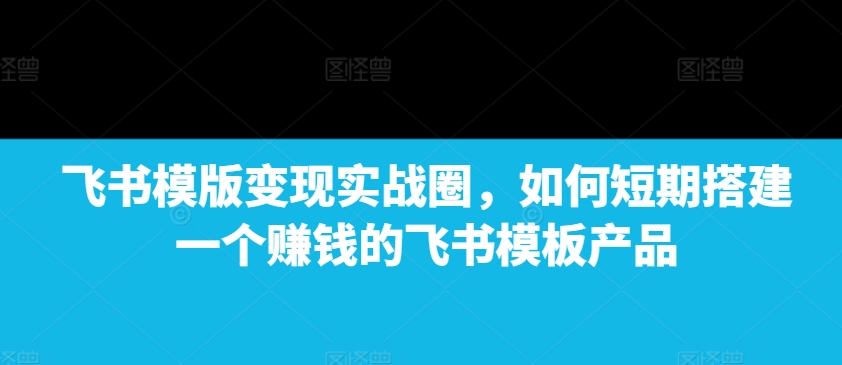 飞书模版变现实战圈，如何短期搭建一个赚钱的飞书模板产品_生财有道创业网-生财有道