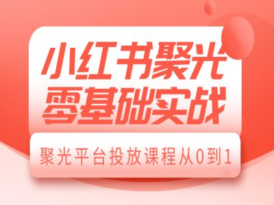 小红书聚光零基础实战，聚光平台投放课程从0到1_生财有道创业网-生财有道