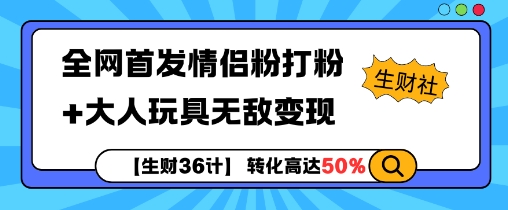 【生财36计】全网首发情侣粉打粉+大人玩具无敌变现_生财有道创业网-生财有道