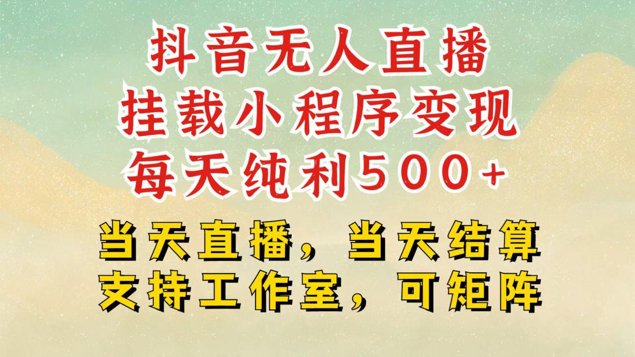 抖音无人挂机项目，轻松日入500+,挂载小程序玩法，不违规不封号，有号的一定挂起来_生财有道创业网-生财有道