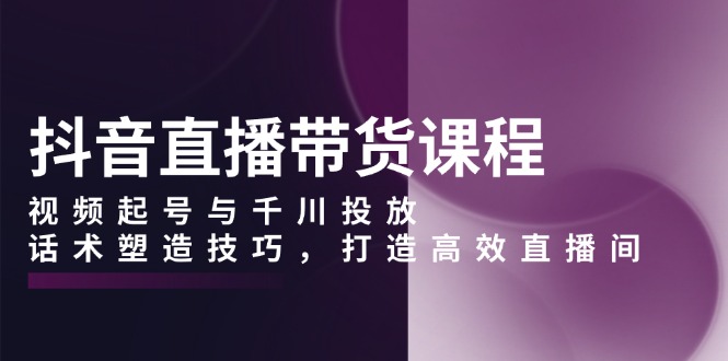 （13848期）抖音直播带货课程，视频起号与千川投放，话术塑造技巧，打造高效直播间_生财有道创业项目网-生财有道