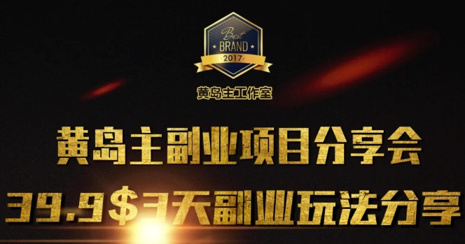 黄岛主副业分享会1期：3天3个副业玩法，速度上车——生财有道创业项目网-生财有道
