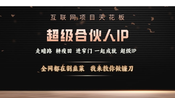 互联网项目天花板，超级合伙人IP，全网都在割韭菜，我来教你做镰刀【仅揭秘】——生财有道创业项目网-生财有道