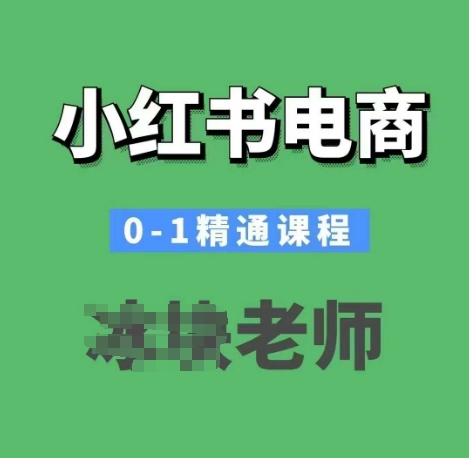 小红书电商0-1精通课程，小红书开店必学课程——生财有道创业项目网-生财有道