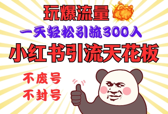 小红书引流天花板，玩爆流量，一天轻松引流300人，安全操作——生财有道创业项目网-生财有道