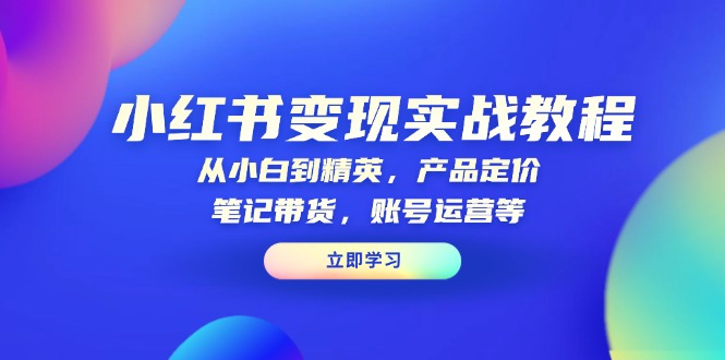 （13923期）小红书变现实战教程：从小白到精英，产品定价，笔记带货，账号运营等_生财有道创业项目网-生财有道