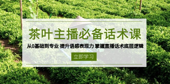 （13961期）茶叶 主播必备话术课 从0基础到专业 提升语感表现力 掌握直播话术底层逻辑_生财有道创业项目网-生财有道