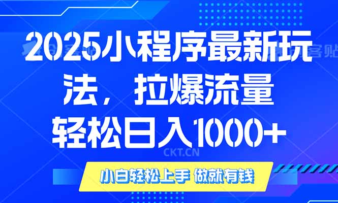 （14028期）2025年小程序最新玩法，流量直接拉爆，单日稳定变现1000+_生财有道创业项目网-生财有道