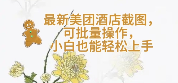 【轻云】最新美团酒店截图，可批量操作，小白也能轻松上手——生财有道创业项目网-生财有道