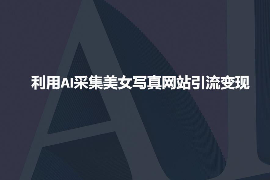 利用AI采集美女写真网站引流变现，引流嘎嘎的——生财有道创业项目网-生财有道