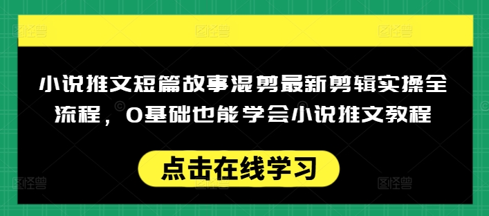 小说推文短篇故事混剪最新剪辑实操全流程，0基础也能学会小说推文教程，肯干多发日入多张——生财有道创业项目网-生财有道